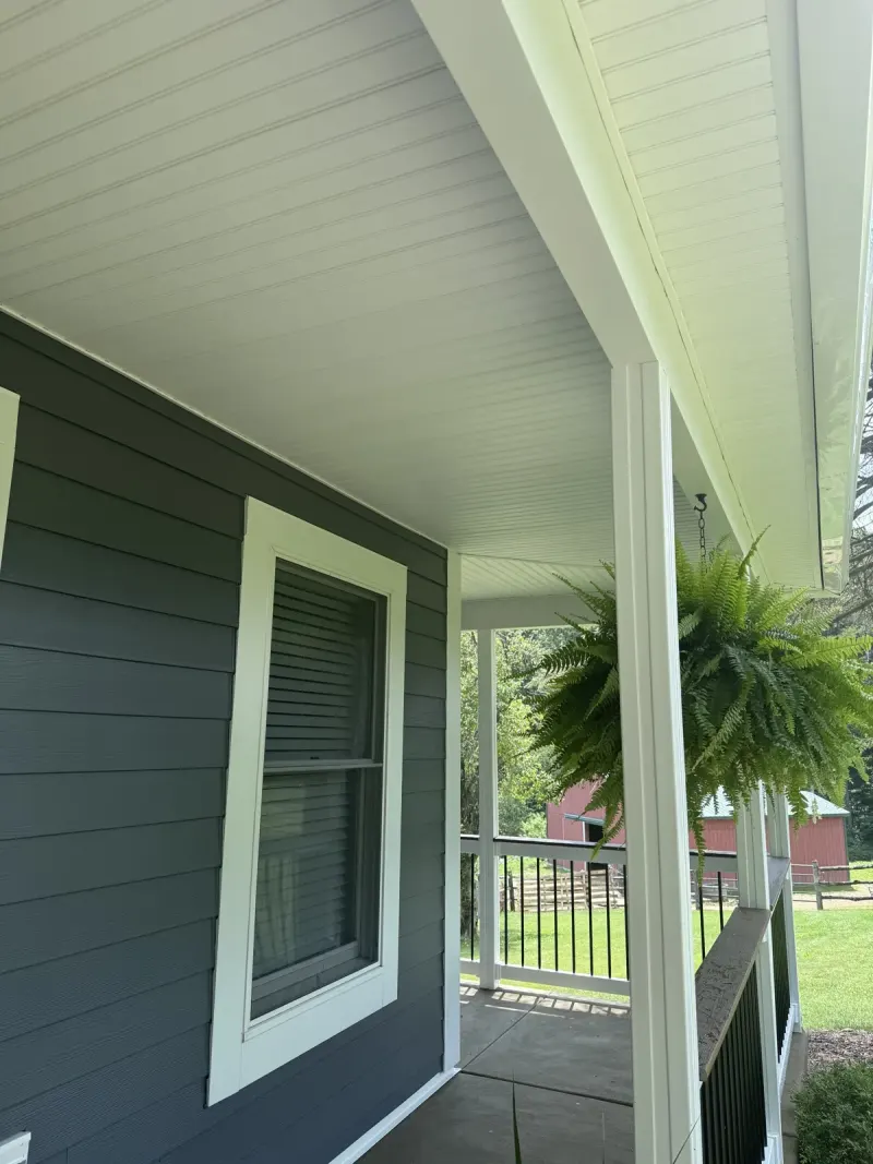 New lap siding and porch detail